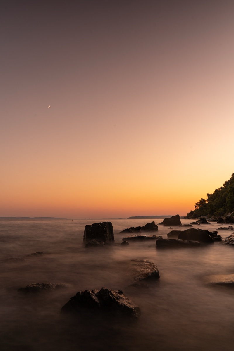 Long-exposure seascape at dusk